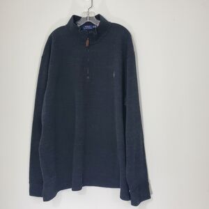 Polo Ralph Lauren 100%Cotton Gray Long Sleeve Zip Neck Sweater, Size 2XLT